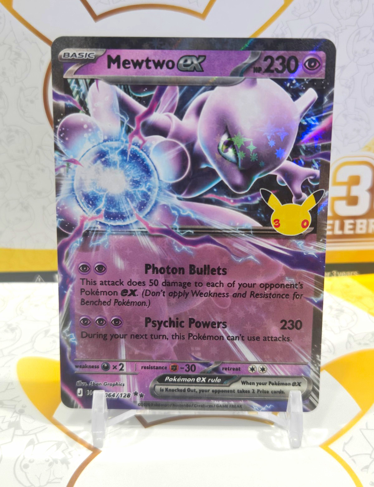 Mewtwo ex (064/128) Pokémon TCG: 30th Celebration