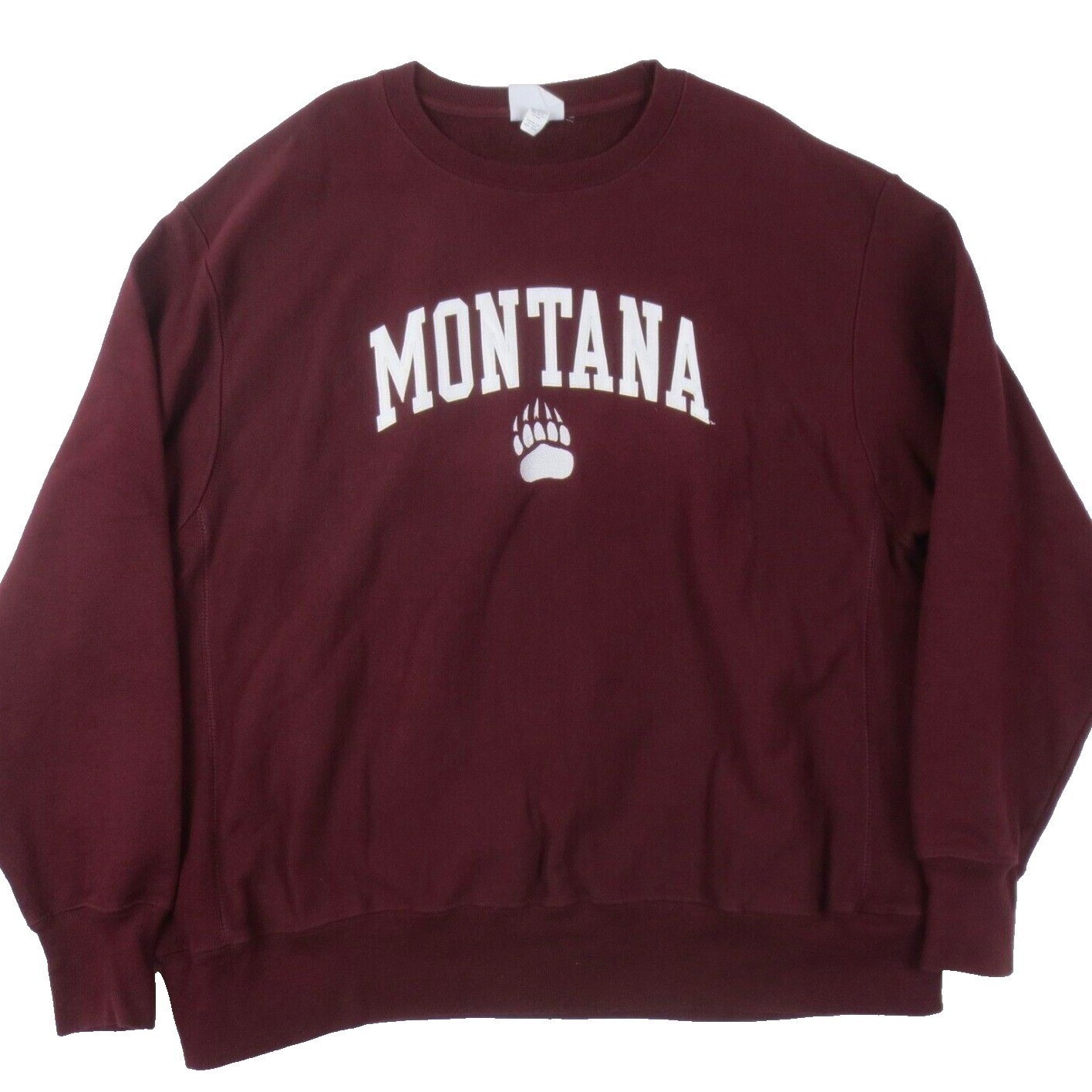 VTG Montana Grizzlies Champion Reverse Weave Sweatshirt Mens 2XL Maroon Pullover