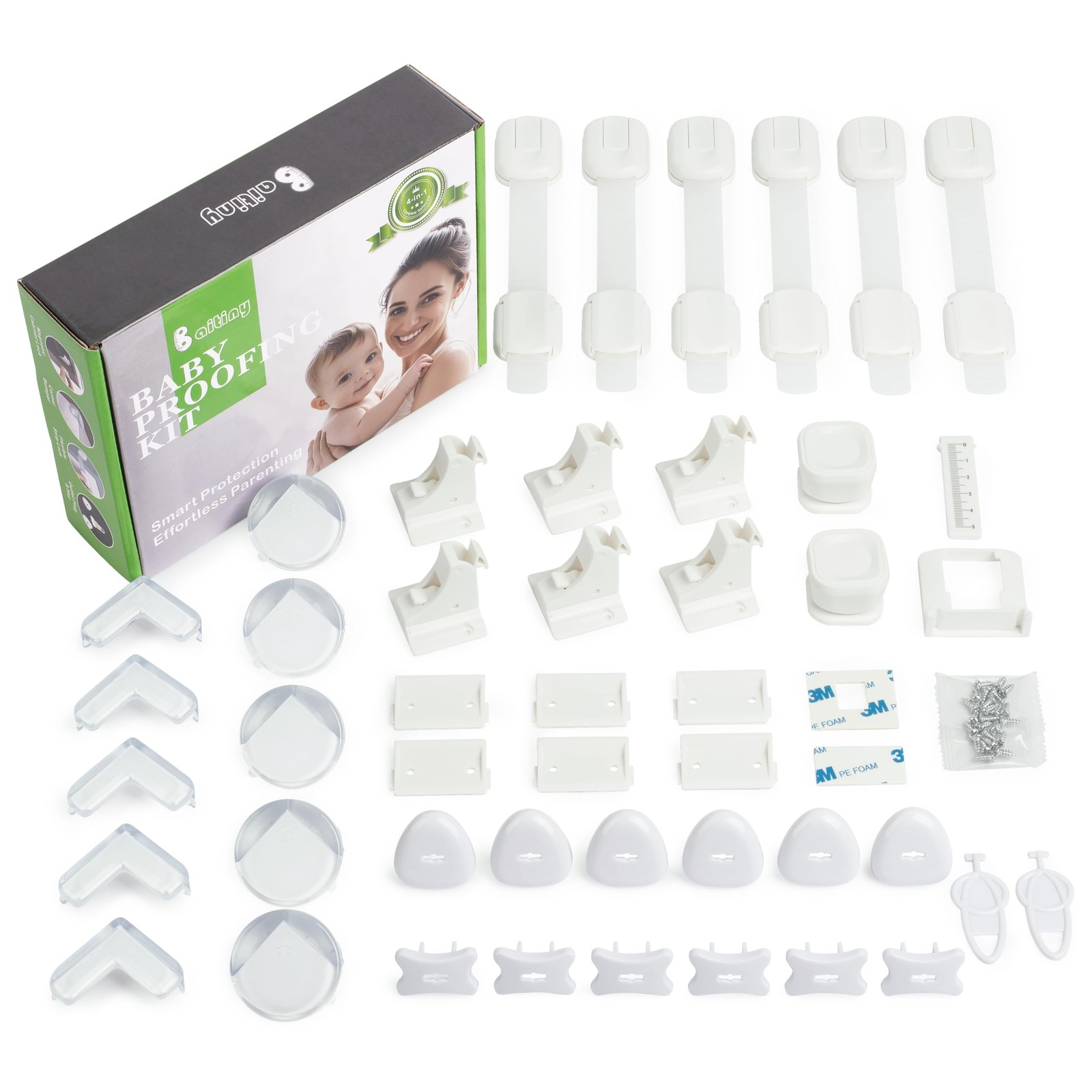 Baitiny Baby Proofing Kit 44 Pack Child Proof Essentials Set Magnetic Cabinet