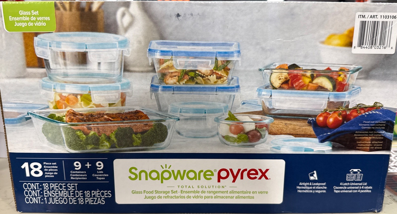 Snapware Pure Pyrex 18-Piece Glass Food Storage Set - 1103106
