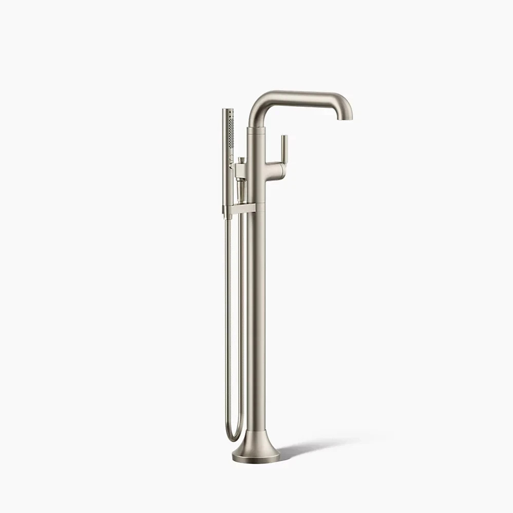 Kohler Tone Floor Mounted Tub Filler Vibrant Brushed Nickel K-T27424-4-BN Kohler Tone Floor Mounted Tub Filler Vibrant Brushed Nickel K-T27424-4-BN