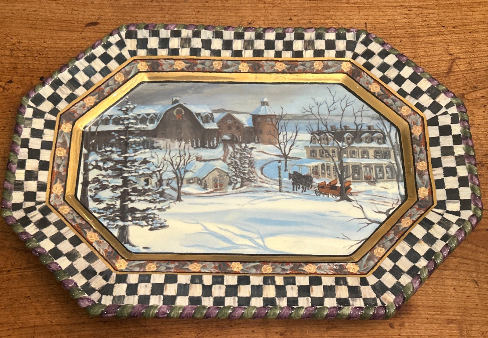 Retired MacKenzie-Childs MacLachlan Holiday Platter 3nd Ed. 2003  - 2 Available
