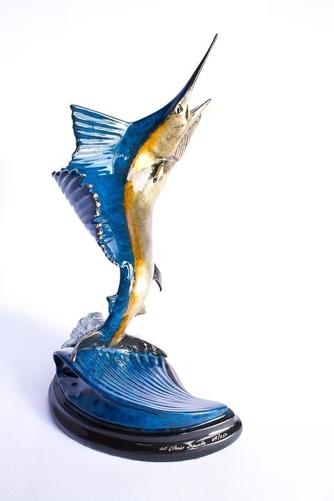 Chris Barela 2001 bronze Sailfish Sculpture edition 43/250 Mint Condition