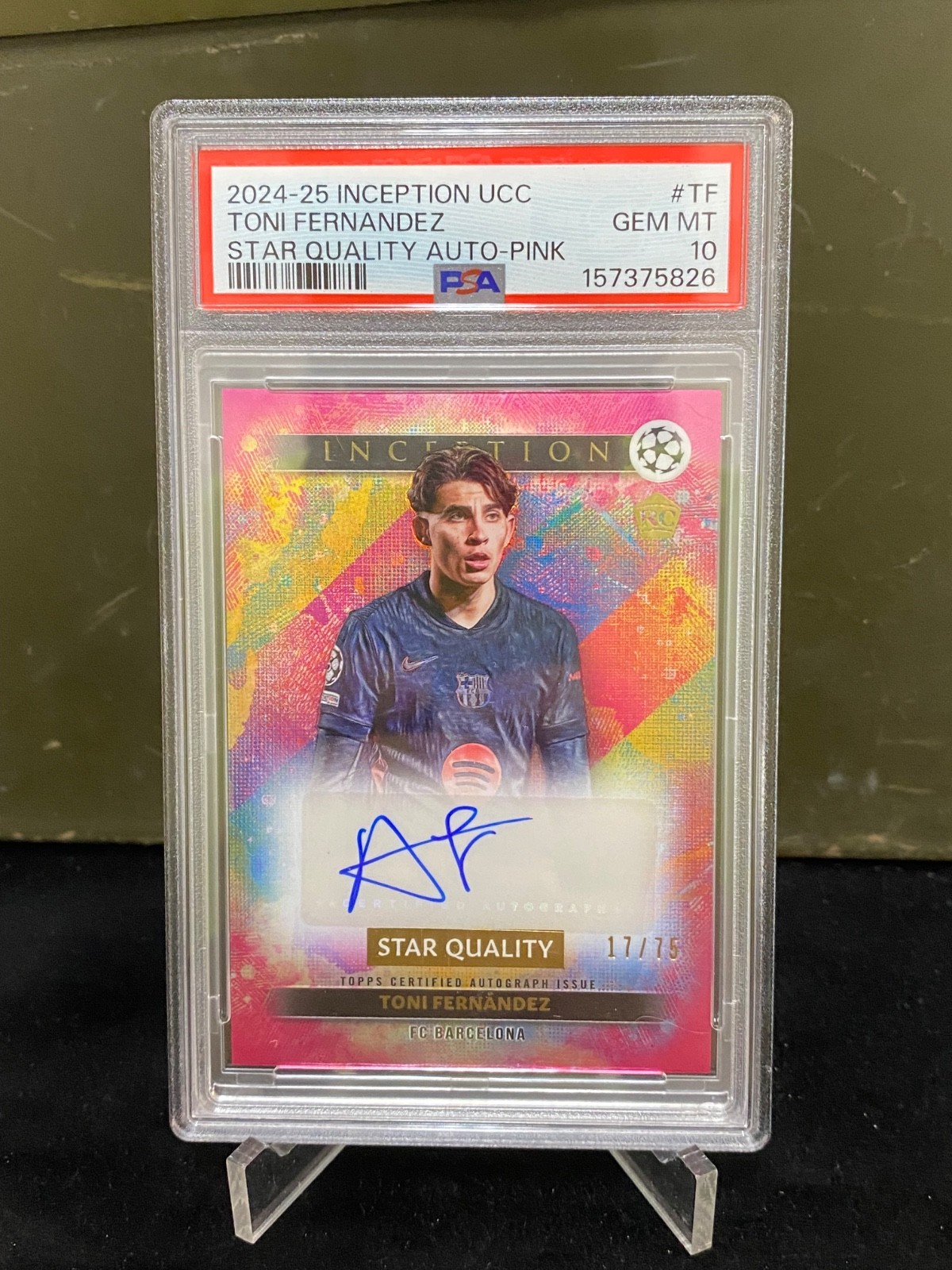 2024-25 Topps Inception UCC - Toni Fernandez Auto Pink /75 PSA 10 2024-25 Topps Inception UCC - Toni Fernandez Auto Pink /75 PSA 10