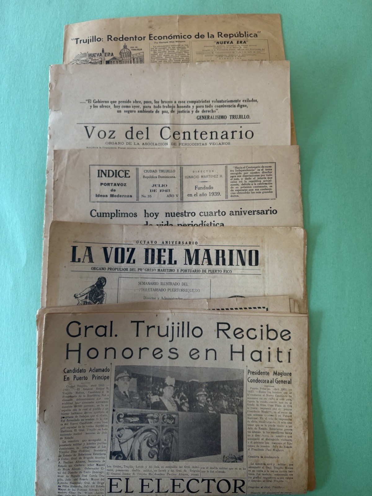 L@@K DOMINICAN REPUBLIC 4 NEWS VOZ-ÍNDICE-ERA-ELECT CENTENARIO 1930-1950 1 Free L@@K DOMINICAN REPUBLIC 4 NEWS VOZ-ÍNDICE-ERA-ELECT CENTENARIO 1930-1950 1 Free