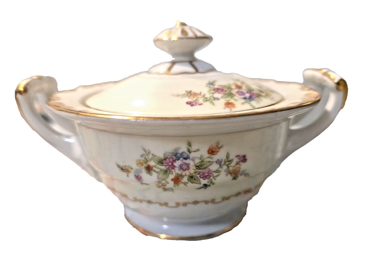 Noritake Mystery 175 Sugar Bowl OCCUPIED JAPAN 24K GOLD TRIM