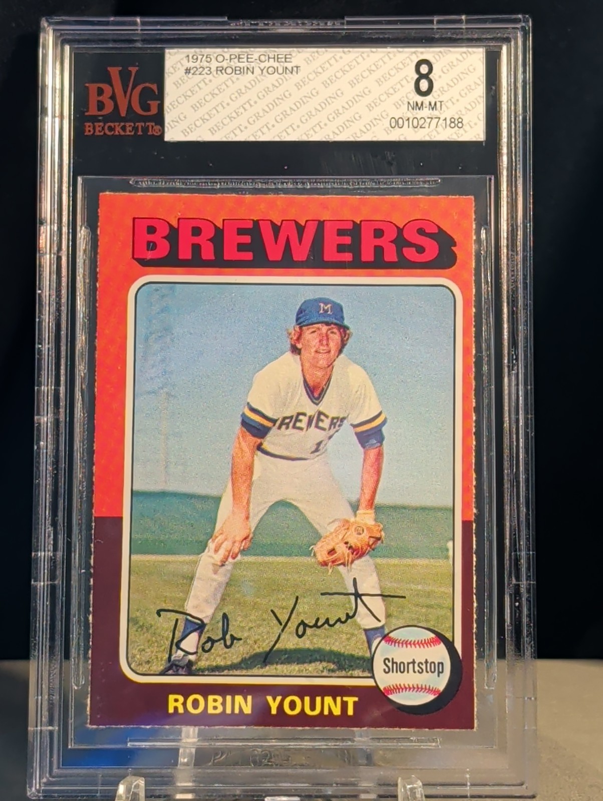 1975 O-Pee-Chee Robin Yount Rookie Card #223 BGS 8 NM-MT Pop 1 Brewers HOF RC