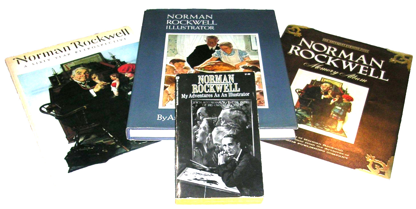 Norman Rockwell 4 Book Lot My Adventures Illustrator Memory Album Art Books