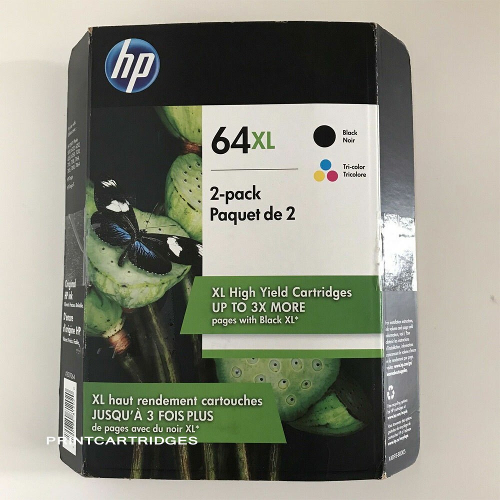 HP 64XL Combo Ink Cartridges 64XL Black 64XL Color NEW GENUINE - 2 PACK HP 64XL Combo Ink Cartridges 64XL Black 64XL Color NEW GENUINE - 2 PACK