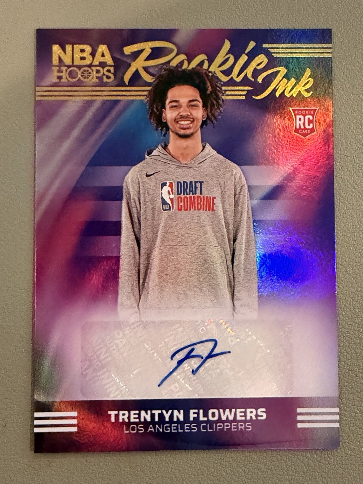 2024-25 Panini NBA Hoops RC Trentyn Flowers Rookie Ink Holo Autograph #RI-FLW 2024-25 Panini NBA Hoops RC Trentyn Flowers Rookie Ink Holo Autograph #RI-FLW