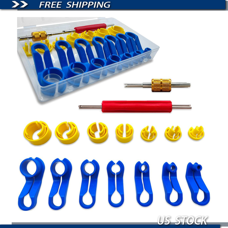 16-Piece Quick Disconnect Tool Kit Car AC and Fuel Lines, Sizes 1/4 5/16 3/8 1/2