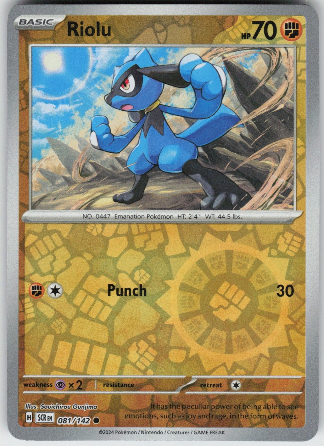 PO-03 Reverse Holo Riolu 081/142 Common SV07: Stellar Crown