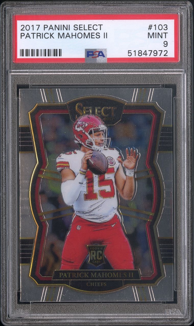 2017 Panini Select Patrick Mahomes #103 Premier Level RC Rookie PSA 9 Mint