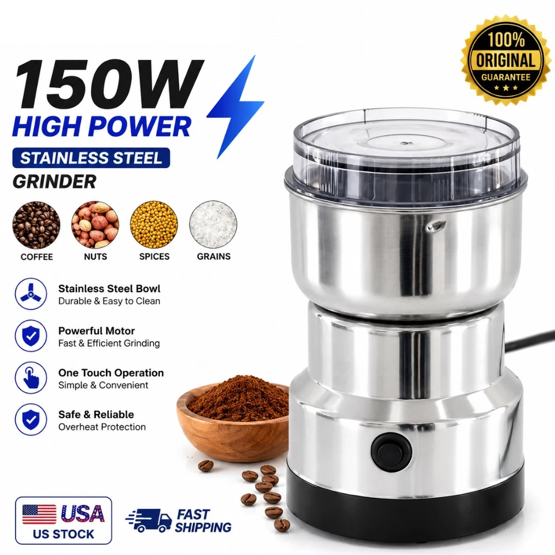 Electric Coffee Bean Grinder Nut Seed Herb Grind Spice Crusher Mill Blender New