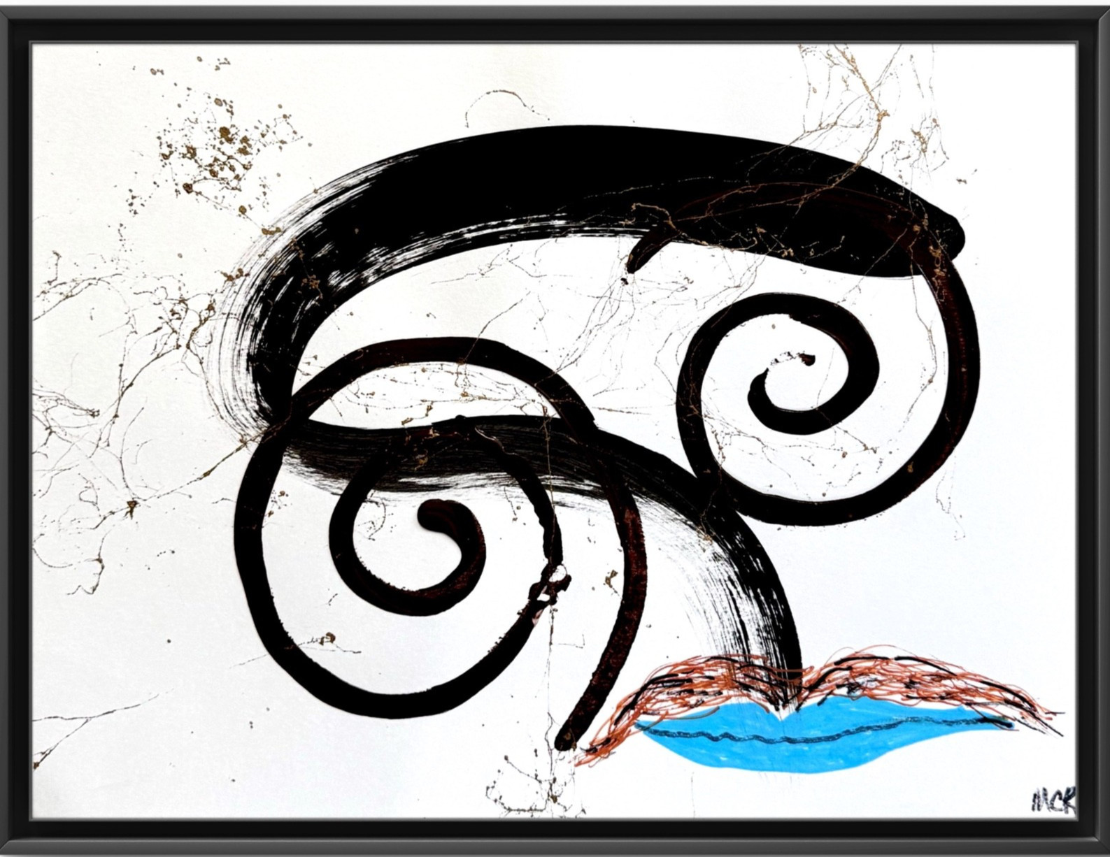 Rutenberg Abstract Eyes Original 9x12 Mixed Media Art Painting ON HEAVY PAPER