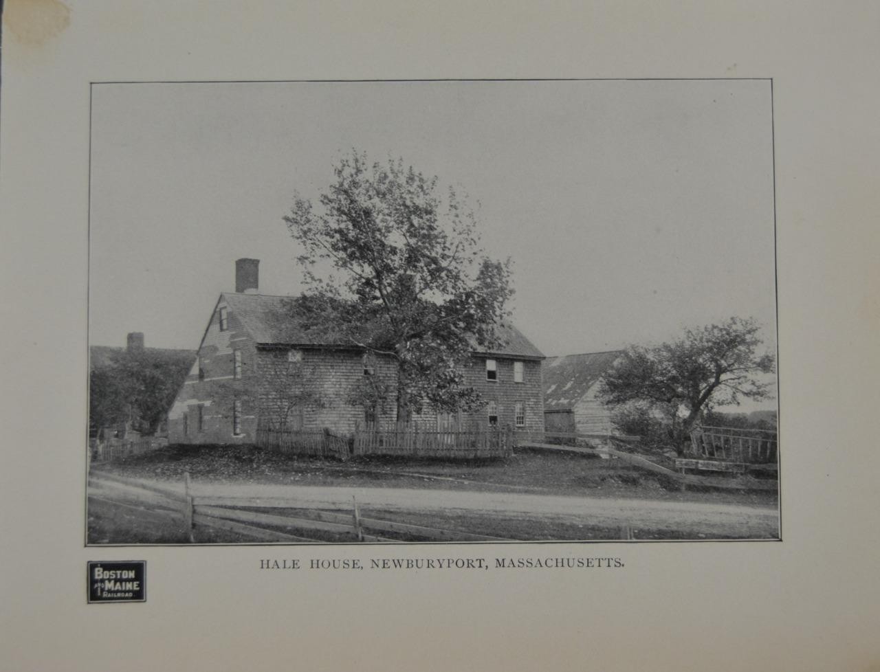 Antique Newburyport Massachusetts Art Print Old Hale House 1902 Black & White Antique Newburyport Massachusetts Art Print Old Hale House 1902 Black & White