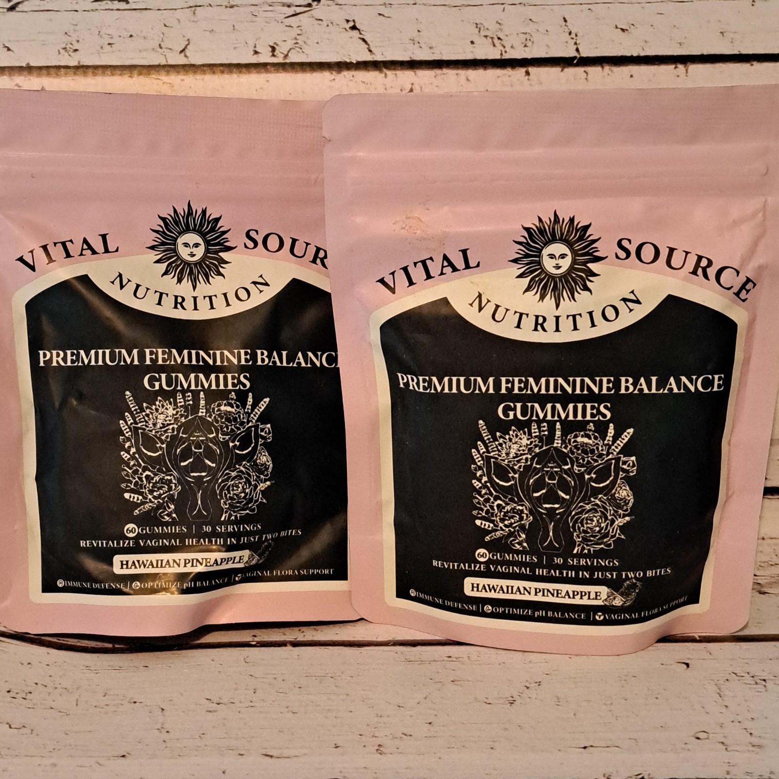 New Vital Source Nutrition Premium Feminine Balance Gummies Hawaiian Pineapple 