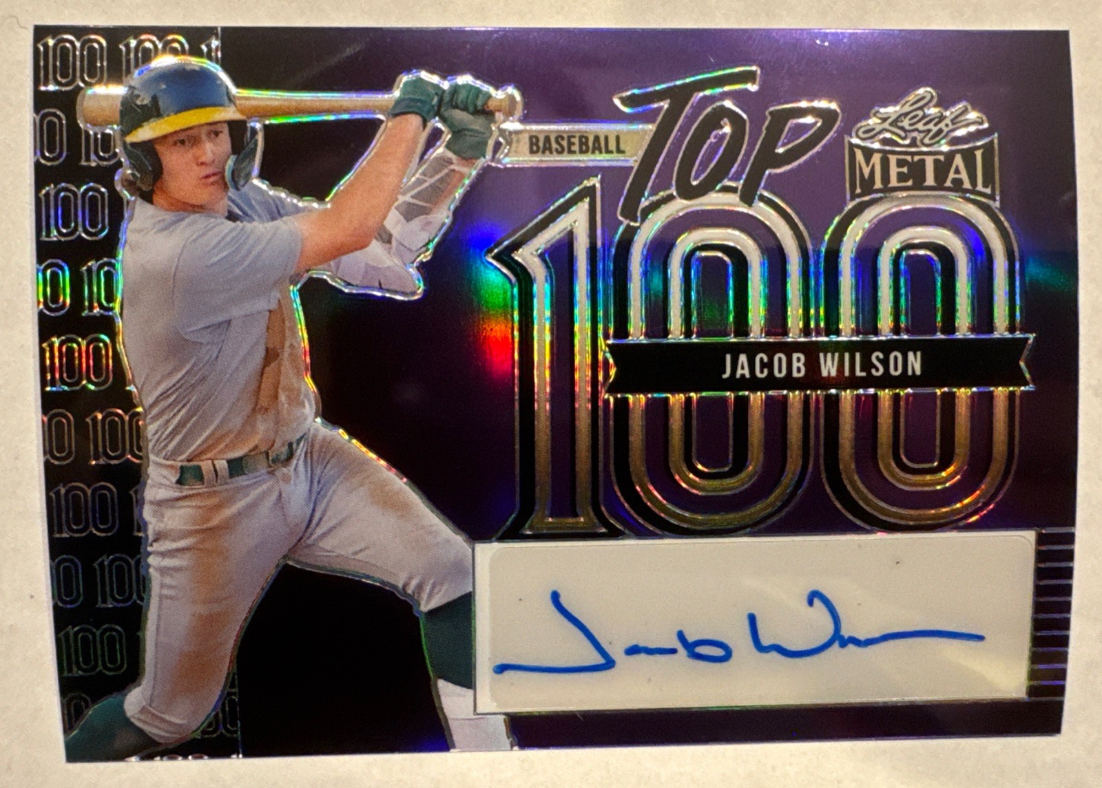 2023 Leaf Metal - Top 100 Jacob Wilson Pre-Production One of One 1/1 (AU, RC)