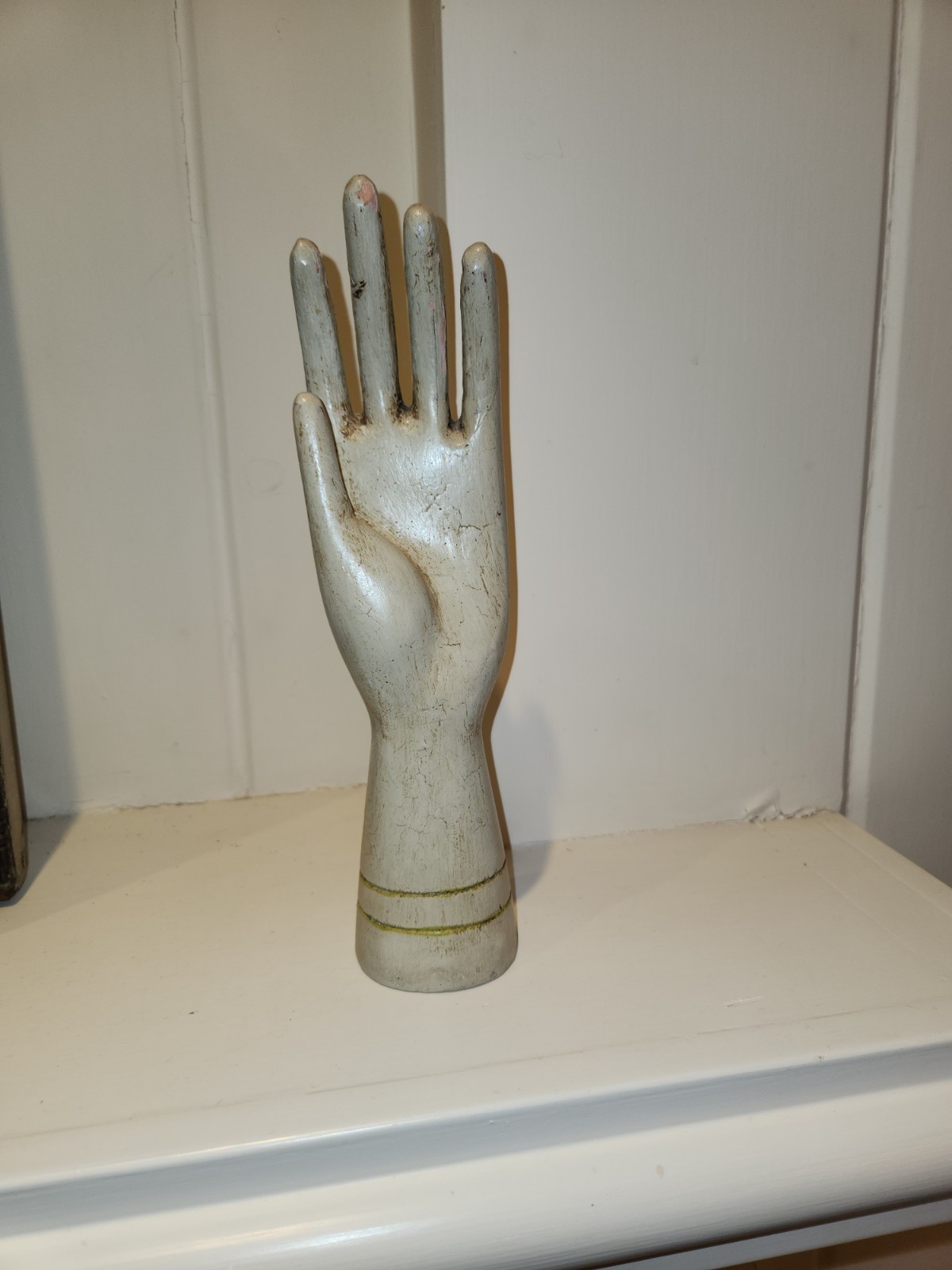 Vintage Painted Wood Hand Sculpture 11 Vintage Painted Wood Hand Sculpture 11