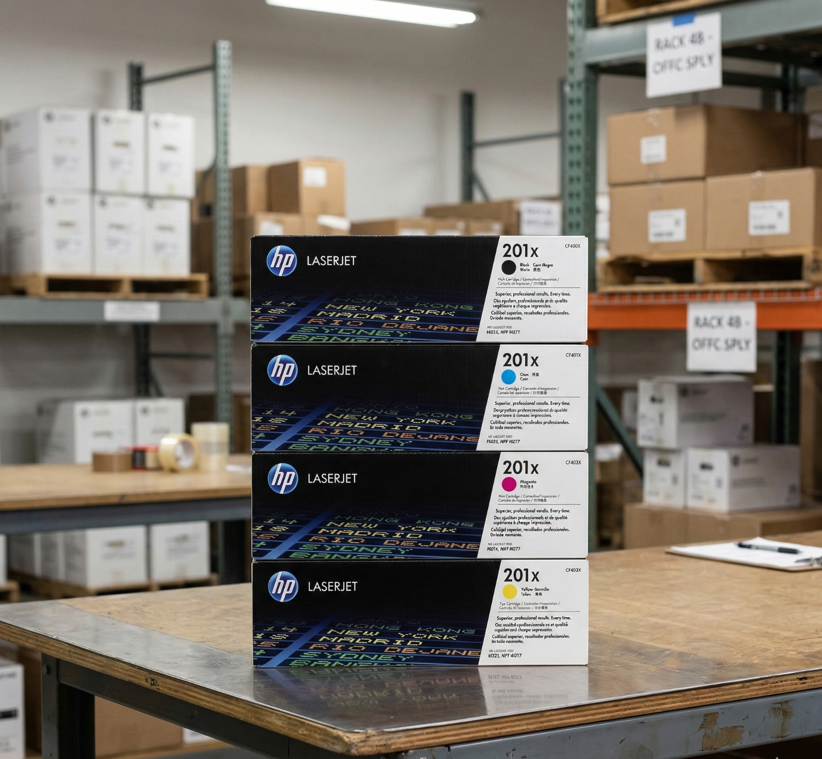 HP 201X Toner 4-Pack CF400X Black Cyan Magenta Yellow | For M252dw M277dw M277n