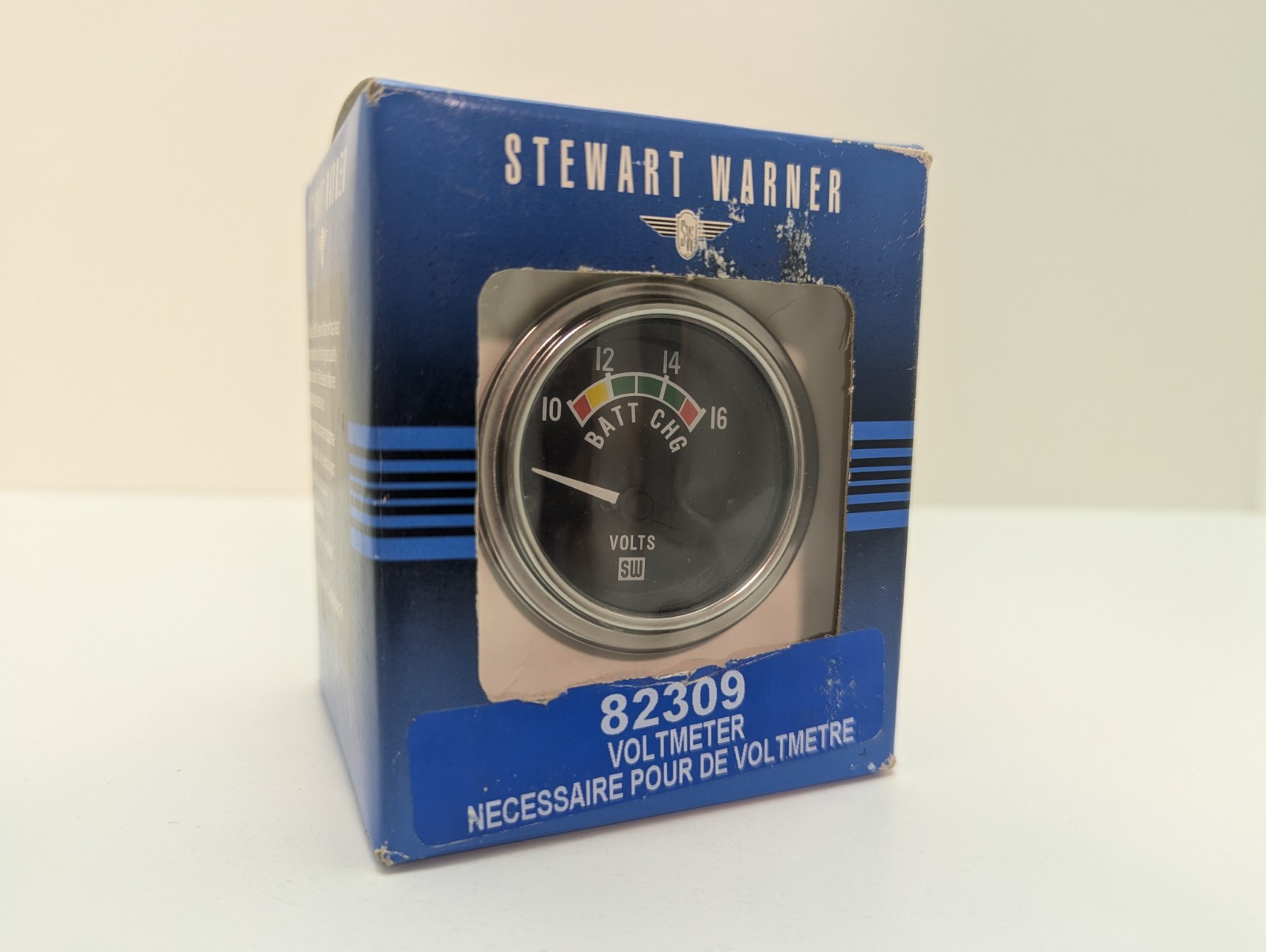 Vintage Stewart Warner 82309 Deluxe Electric Voltmeter Gauge 2 1/16