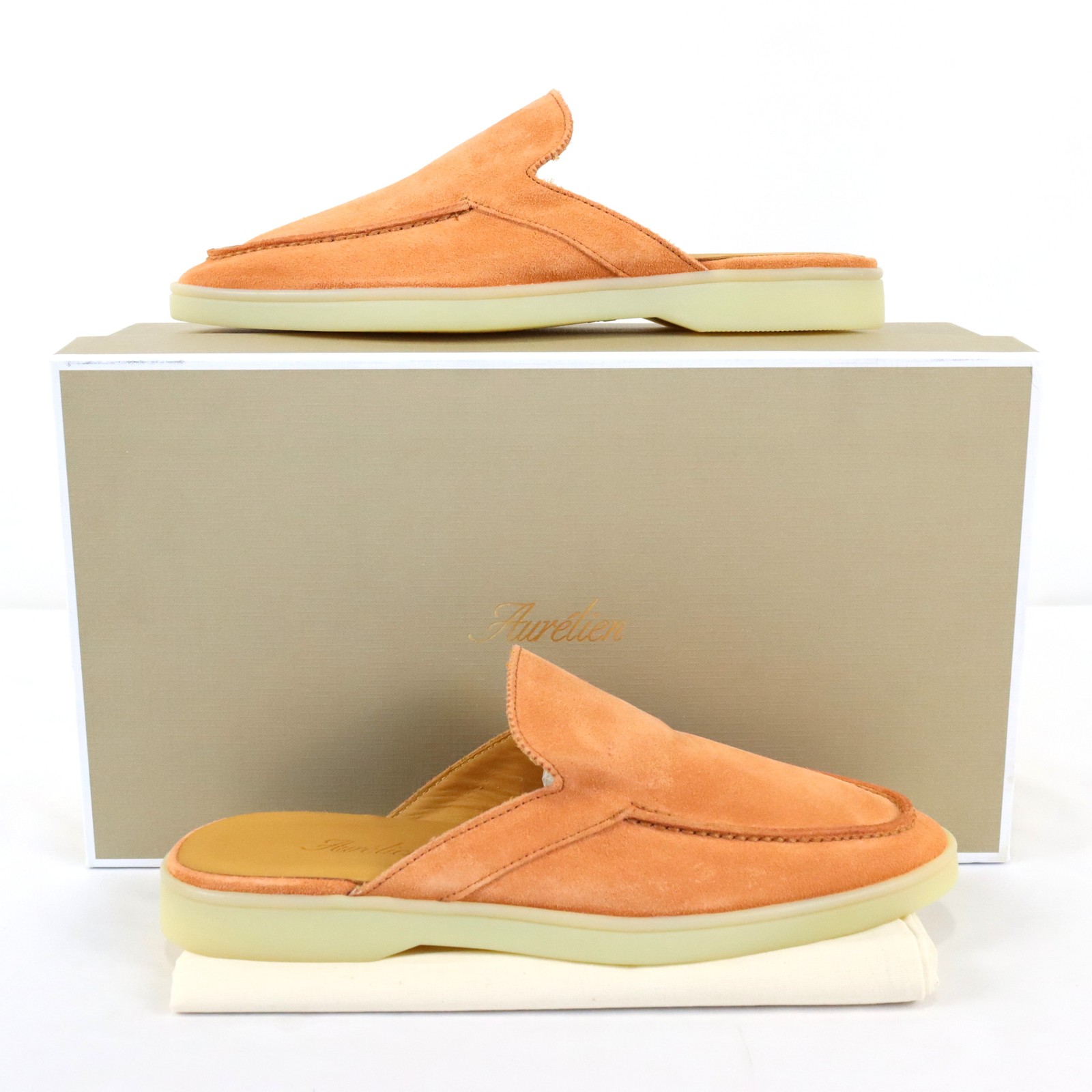 Aurelien Lady Yacht Flat Slip On Slippers In Papaya Women\'s Size US 7.5/EU 38