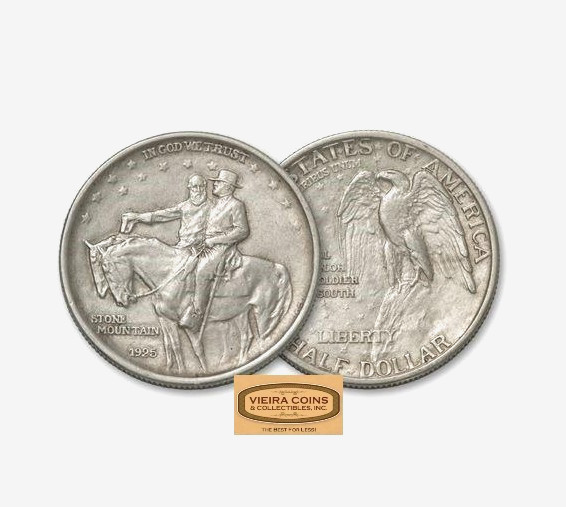 1925 Stone Mountain Memorial Commemorative Silver 50 Cents, Circulated -#A03