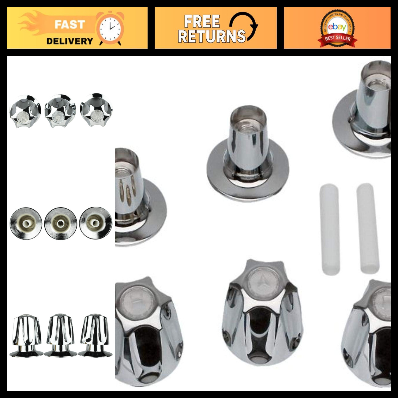 3-Handle Bathtub & Shower Remodel Kit for Price Pfister - Chrome, 3 Pack 3-Handle Bathtub & Shower Remodel Kit for Price Pfister - Chrome, 3 Pack