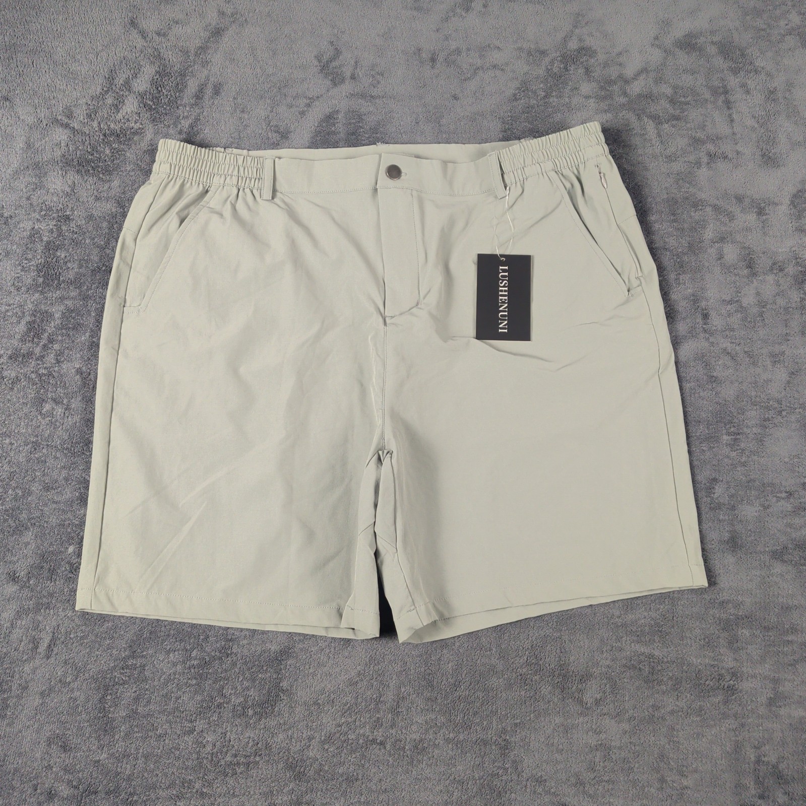 Lushenuni S Men\'s Green Stretch Straight Leg Golf/Dress Shorts Size 40