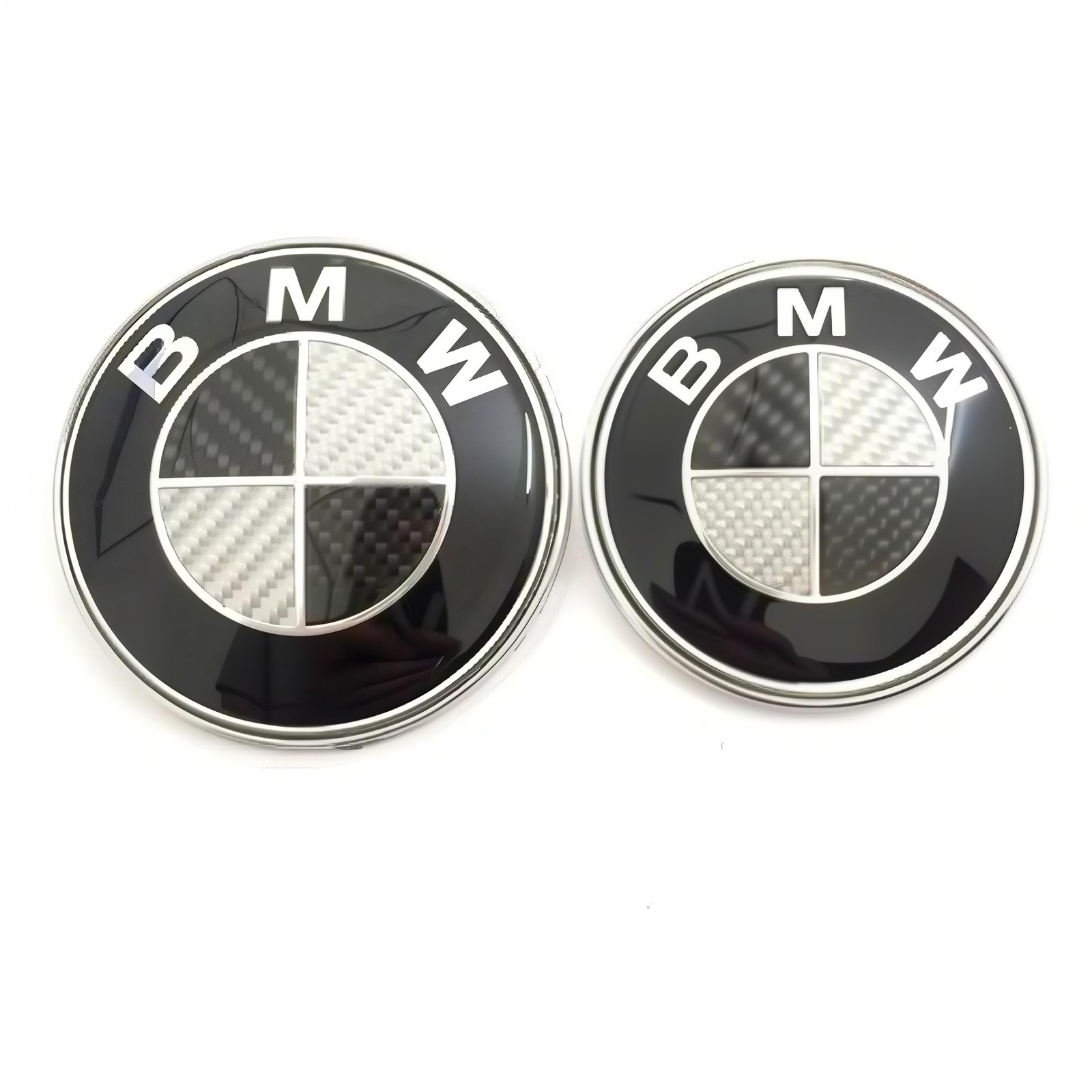2pcs Front Hood 82mm 🚀 Rear Trunk 74mm Fit For BMW Black & Carbon 2 Pin Emblem