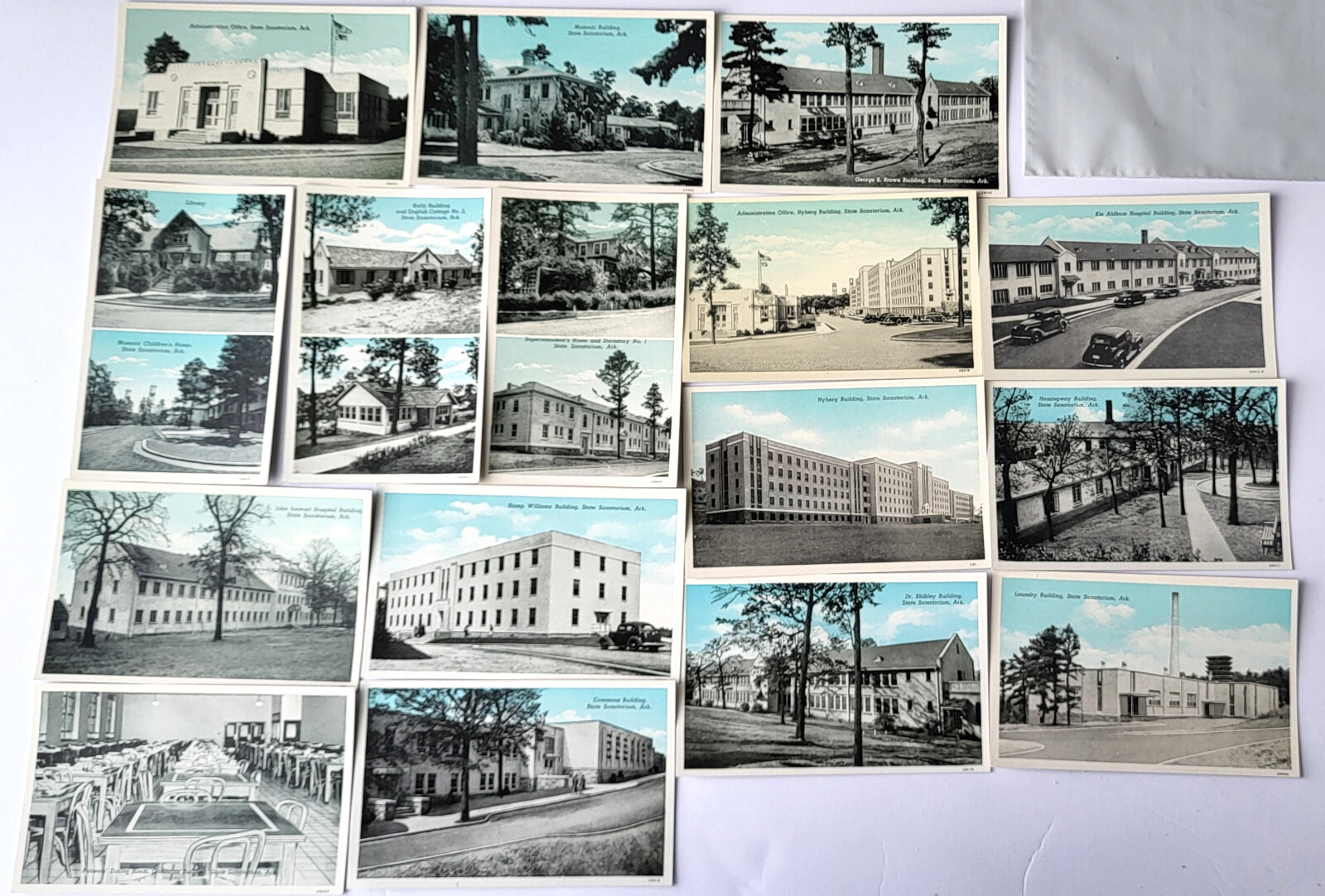 16 VTG 1942 PC VIEWS STATE SANATORIUM BOONEVILLE AR TEICH ARCHIVES MINT **