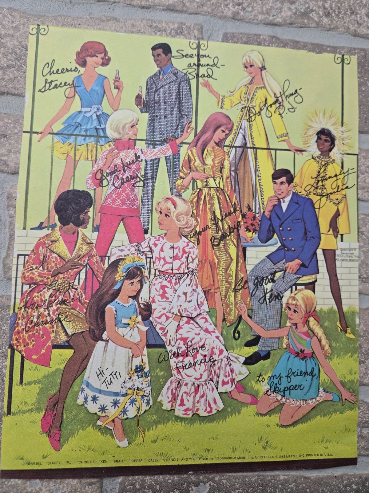 Vintage 8X10 Barbie and friends poster from 1969 CLUB ITEM Vintage 8X10 Barbie and friends poster from 1969 CLUB ITEM