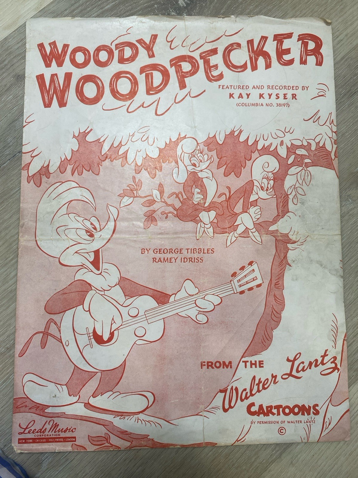 Vintage 1948 Woody Woodpecker Walter Lantz Cartoons Sheet Music Vintage 1948 Woody Woodpecker Walter Lantz Cartoons Sheet Music