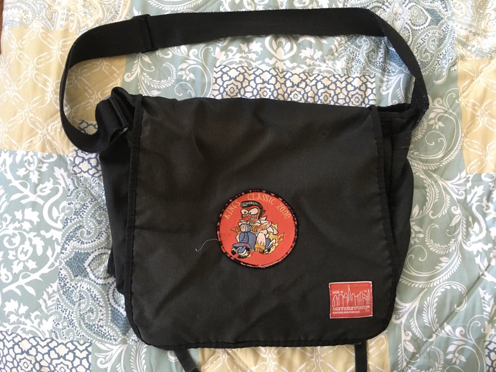 Vintage distressed OG Manhattan Portage DJ vinyl Messenger Record Bag 1999 NYC