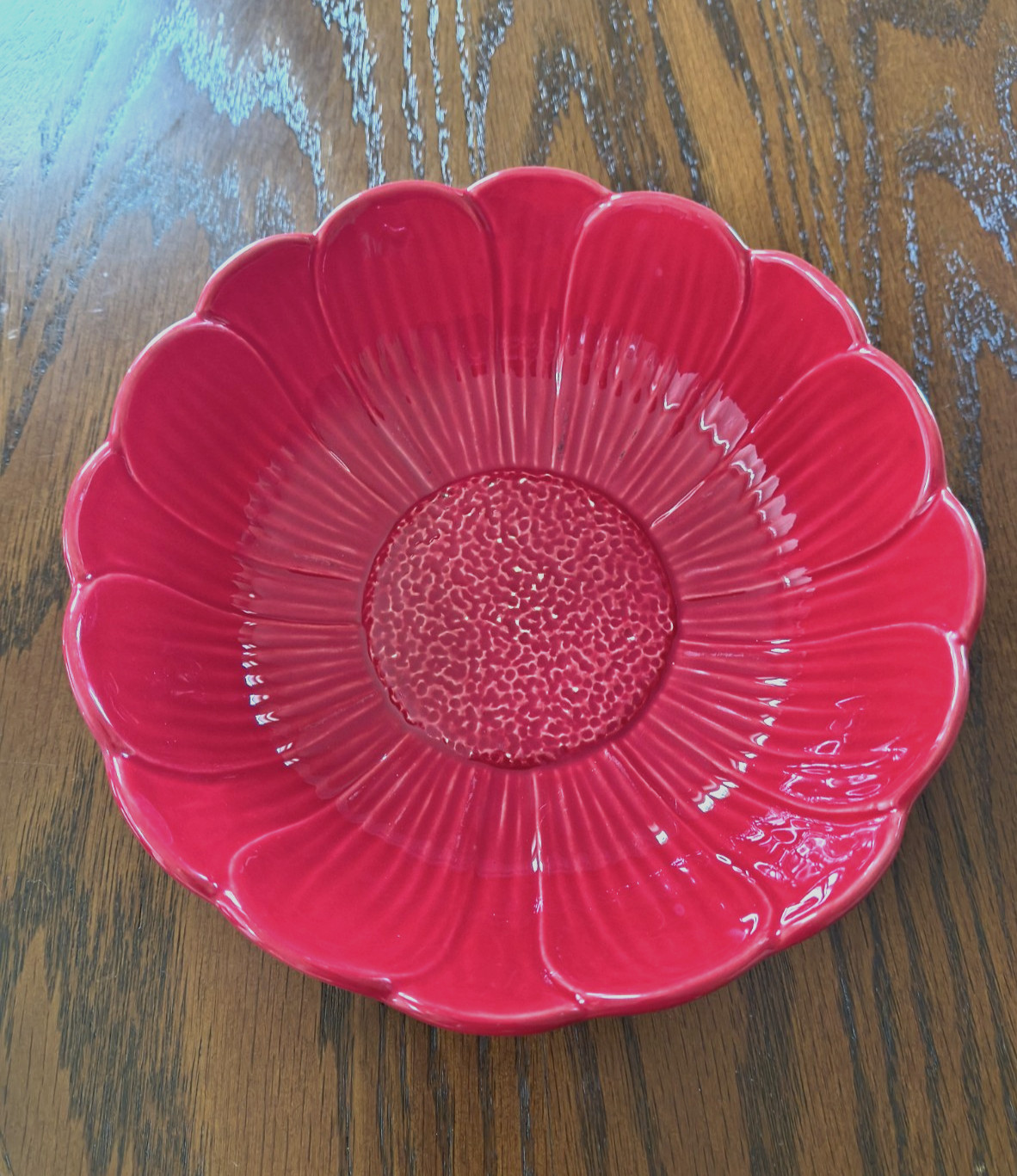 Vintage Bordallo Pinheiro Red  Cabbage  Bowl   7 1/4 inch diameter