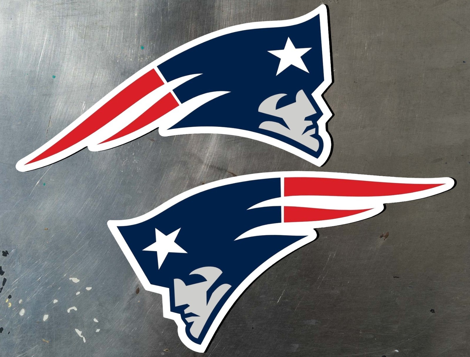 New England Patriots Left & Right Water Proof UV Safe Glossy Vinyl Decals x2