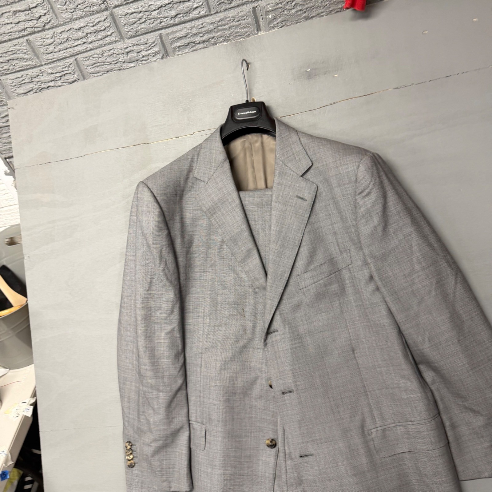 Ermenegildo Zegna Su Misura 15 Milmil 15 Grey Wool 3-Button Suit Italy 56L