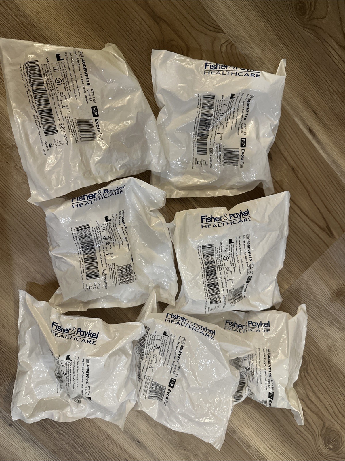 Lot of 7 F&P Fisher & Paykel Evora Full Face Mask 400EVF115 Small/Medium Cushion Lot of 7 F&P Fisher & Paykel Evora Full Face Mask 400EVF115 Small/Medium Cushion