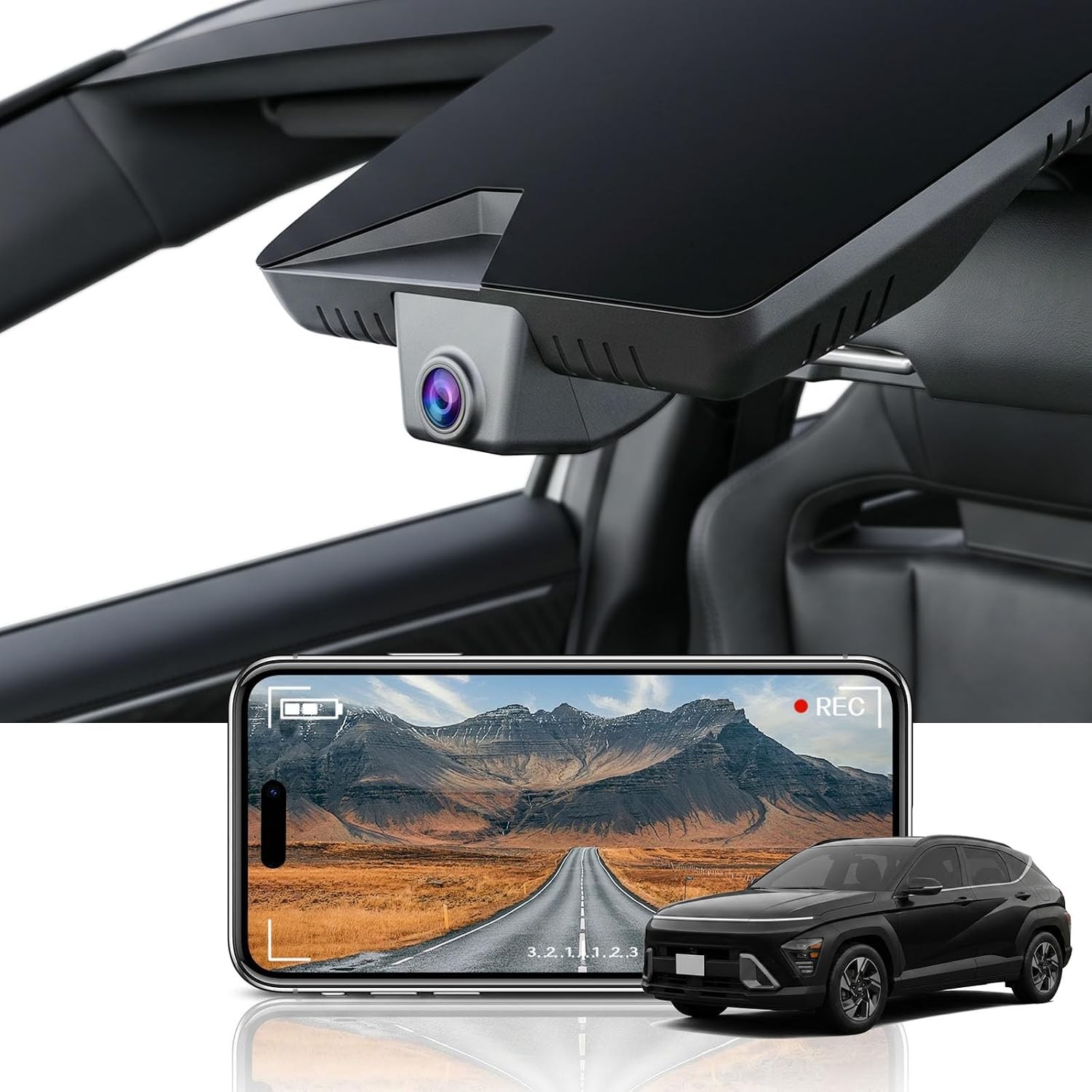 KBSYNT 4K Dash Cam Hyundai Kona Kona Electric 2024-2026 WiFi 64GB Front KBSYNT 4K Dash Cam Hyundai Kona Kona Electric 2024-2026 WiFi 64GB Front