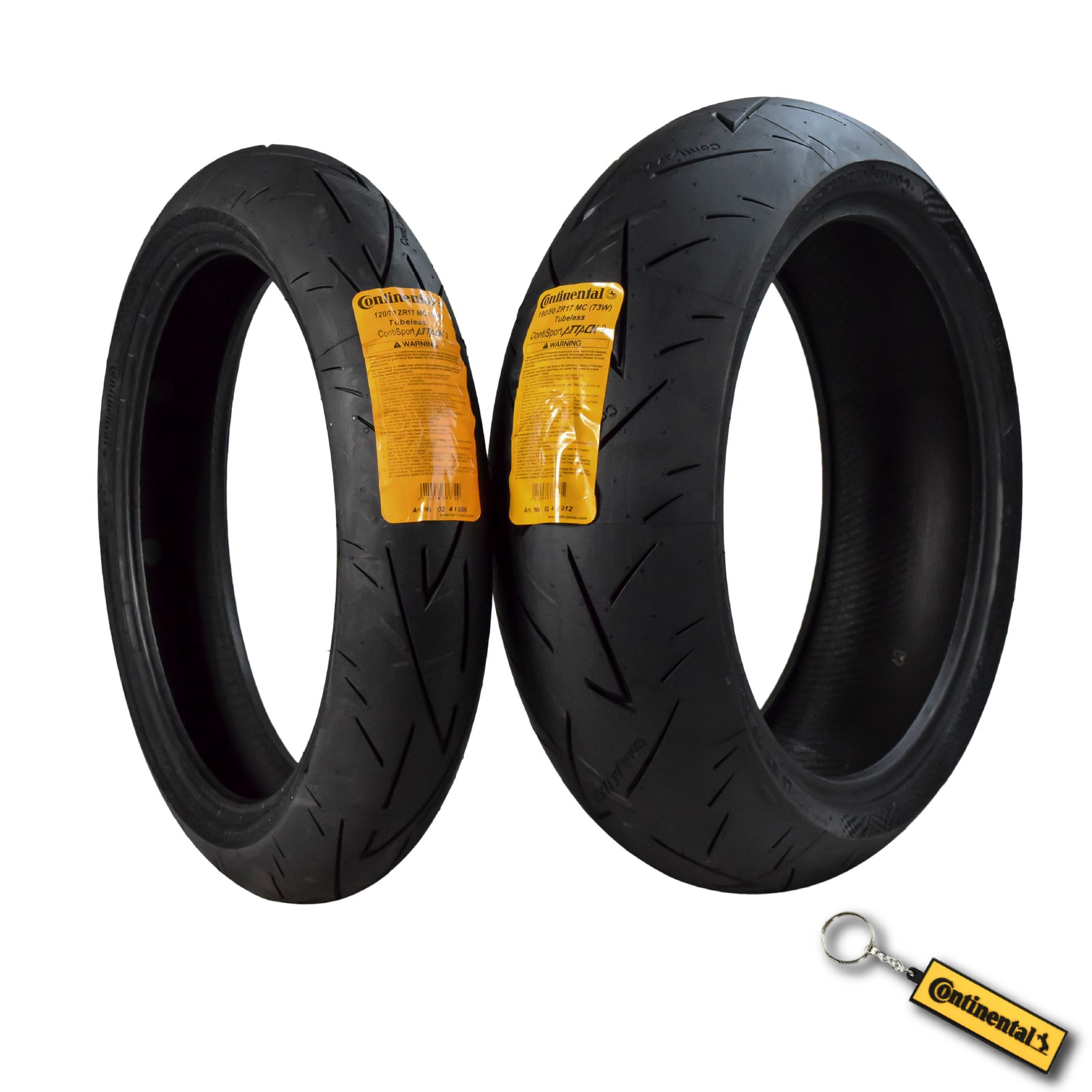 Continental Sport Attack 2 120/70ZR17-190/50ZR17 Motorcycle Tires w/Keychain