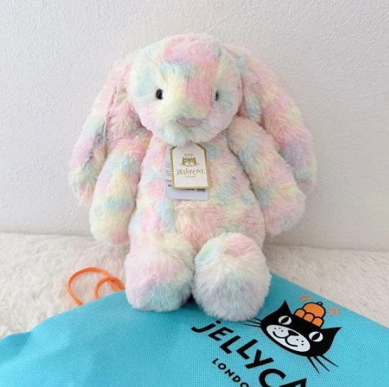Jellycat Luxe Bunny Lazulia Plush toy rainbow rabbit With Dust Bag NWT