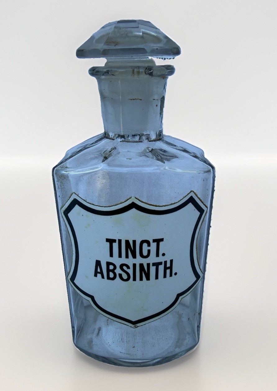 Absinthe Antique Pharmacy Bottle Apothecary Jar Tincture Green Fairy Absinth RX