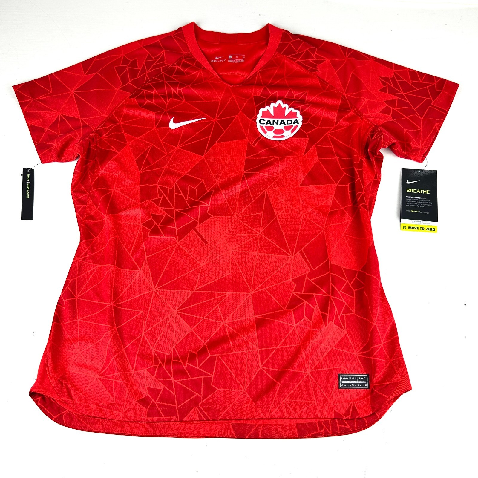 Nike Canada National Team Women\'s Soccer Jersey XL Red Dri-Fit Breathe NWT $90
