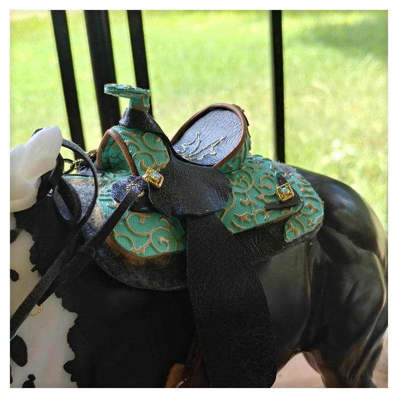 Ooak/LSQ CM Trad. Breyer Western Saddle Set \