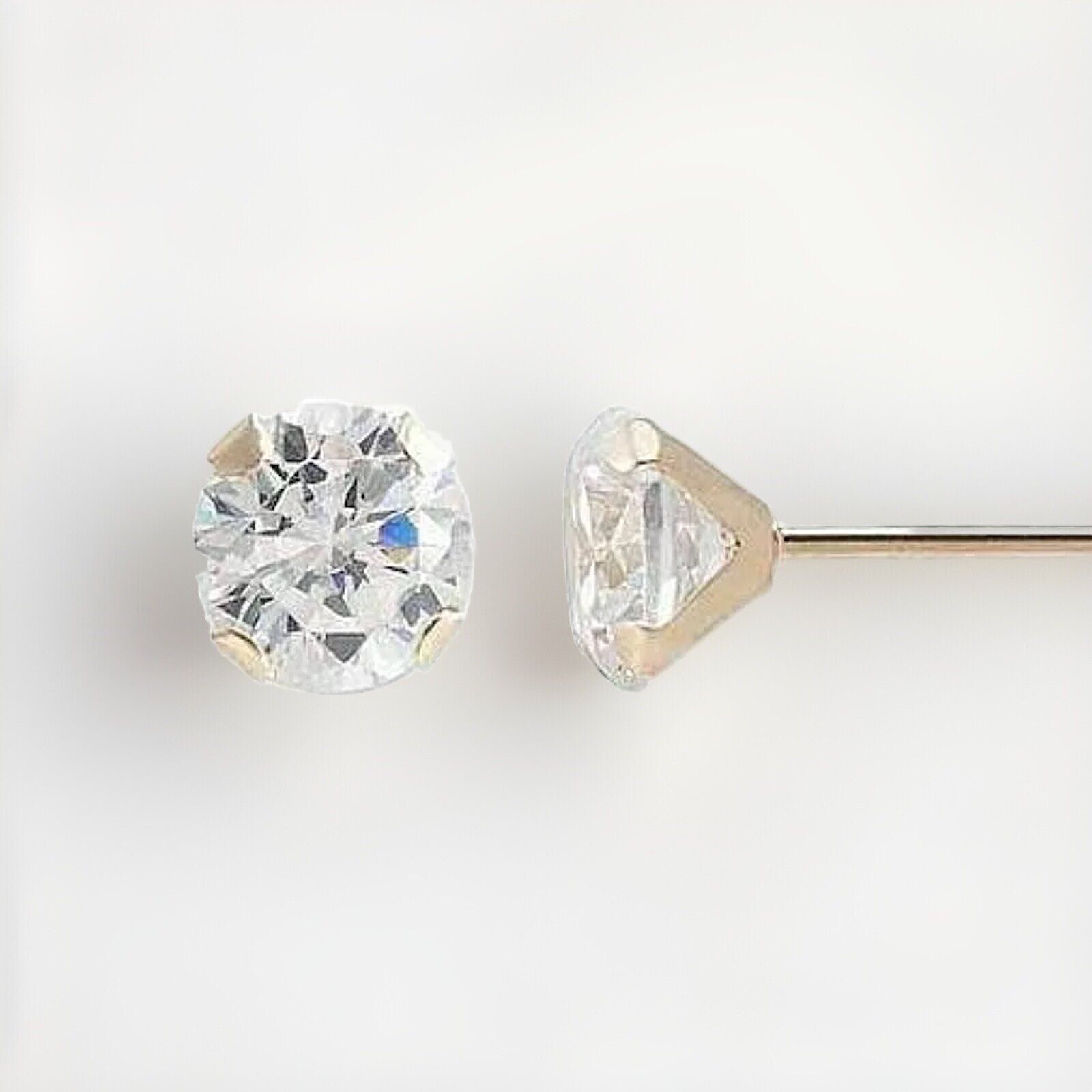 Genuine Natural Diamond Stud Screw Back Earrings in Solid 14k Yellow gold - 2mm Genuine Natural Diamond Stud Screw Back Earrings in Solid 14k Yellow gold - 2mm