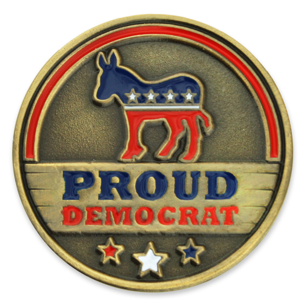 PinMart\'s Proud Democrat Political Party Donkey Enamel Lapel Pin