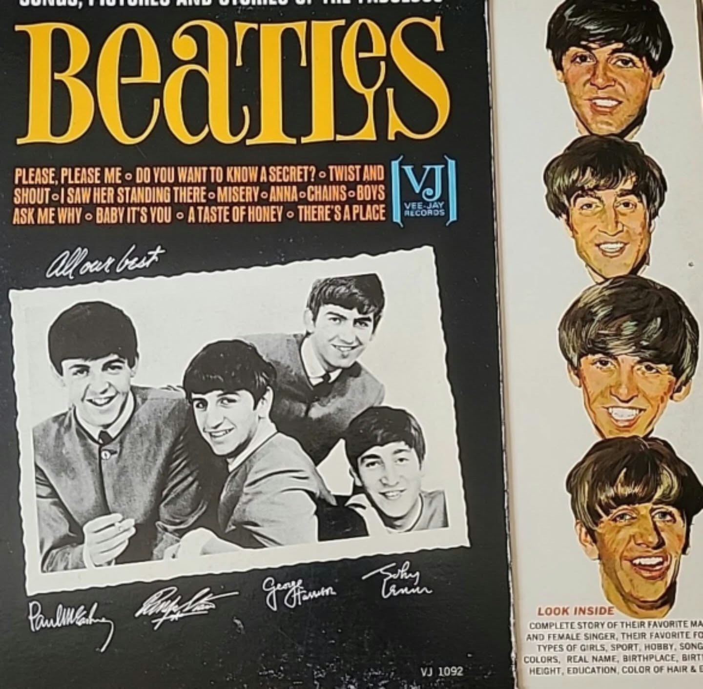 BEATLES Songs Pictures Stories 1964 VeeJay 1st Press CTH Black Label VJ 1092 NM BEATLES Songs Pictures Stories 1964 VeeJay 1st Press CTH Black Label VJ 1092 NM