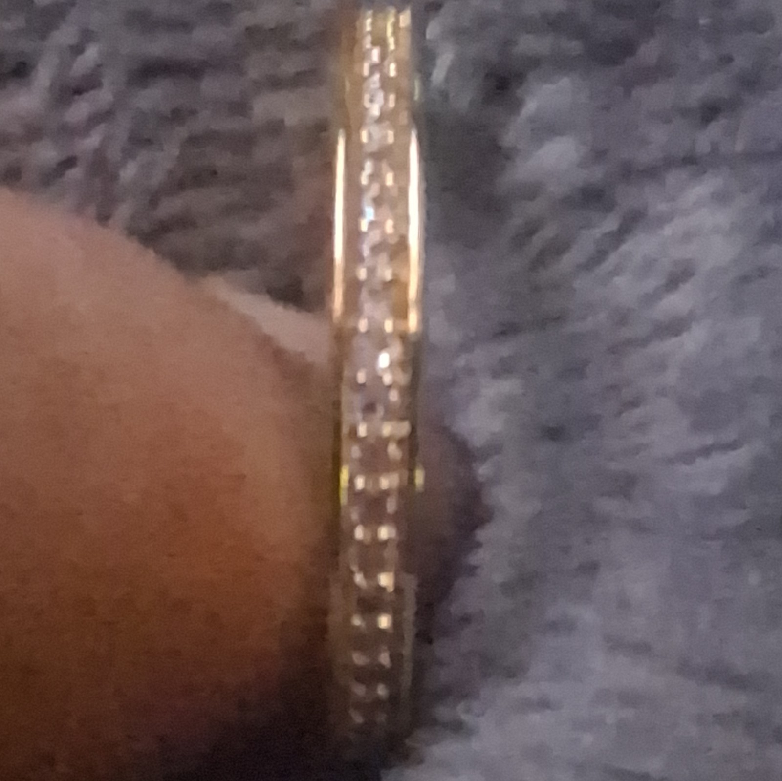 14K Yellow Gold Pavé Diamond Band Ring Clear Stones Size 6.5