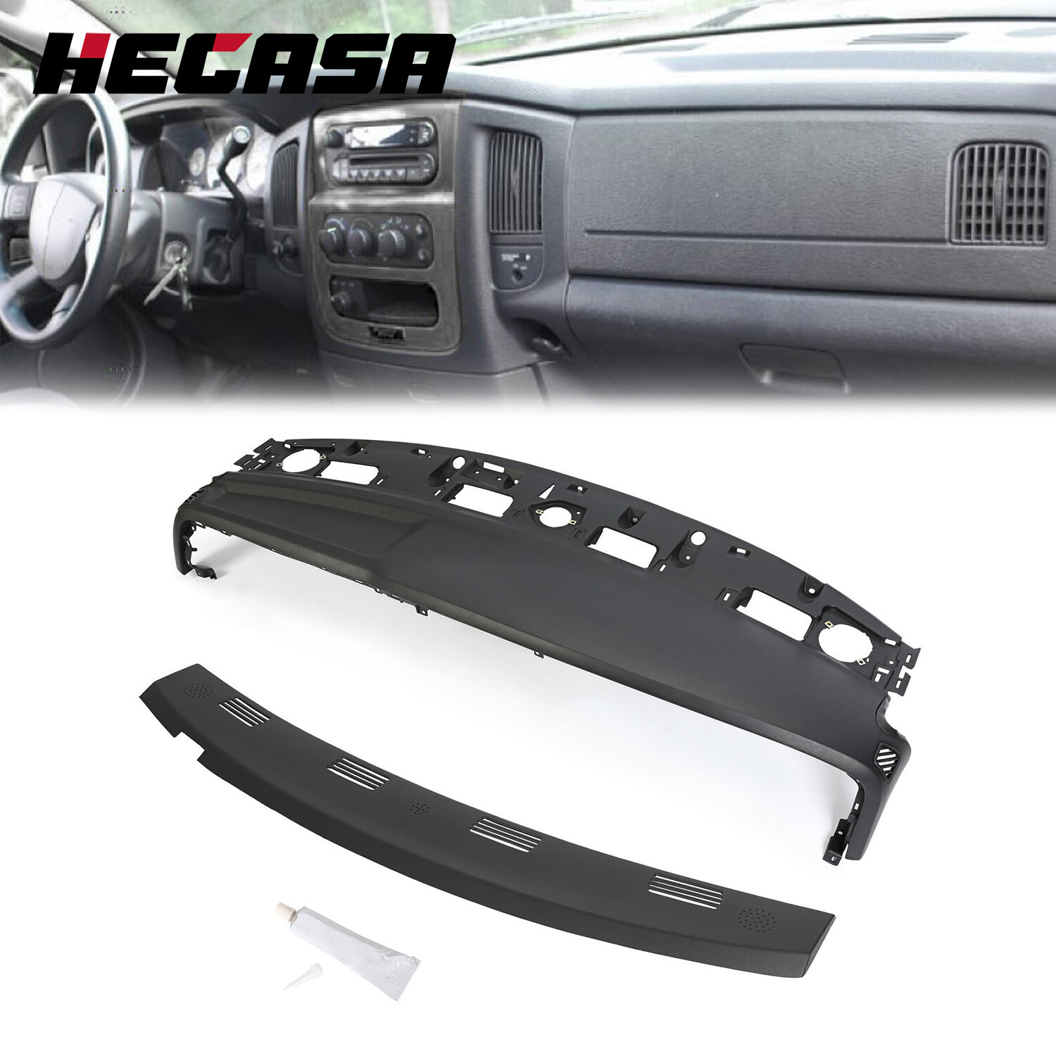 For 02-05 Dodge Ram 1500 2500 Mold Dashboard Replacement+Defrost Dash Cover Cap For 02-05 Dodge Ram 1500 2500 Mold Dashboard Replacement+Defrost Dash Cover Cap