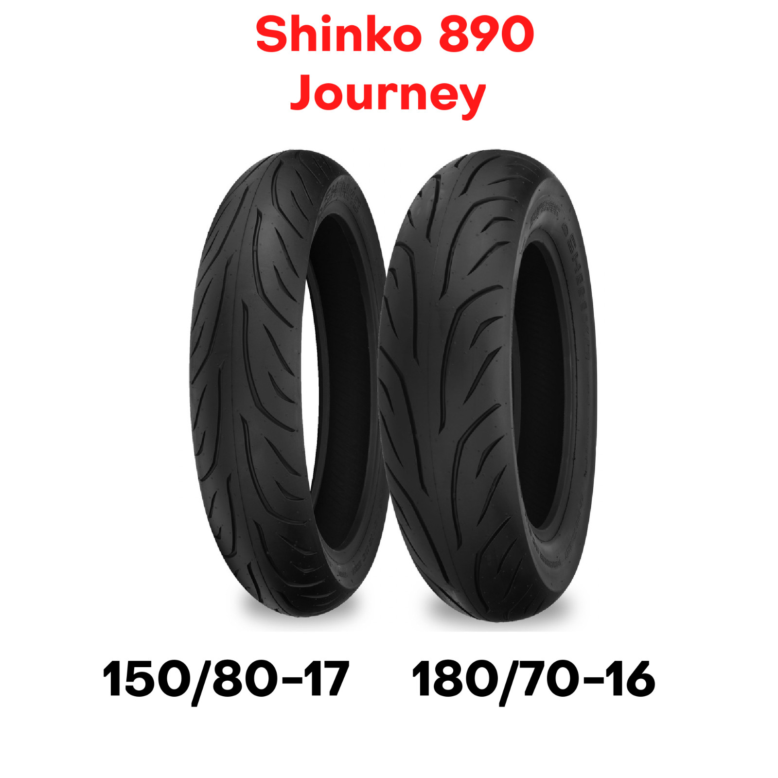 New Shinko 890 Journey Motorcycle Tire Set Front + Rear 150/80-17 + 180/70-16 16